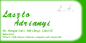 laszlo adrianyi business card